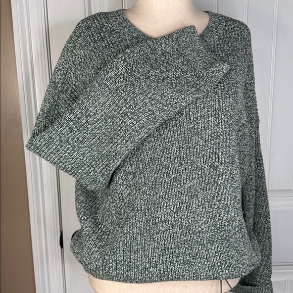 Lou & Grey Marled Drawstring Hem Sweater Womens  L Green NWT - Picture 7 of 12